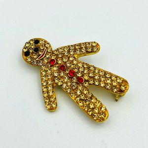Butler & Wilson Crystal Gingerbread Man Brooch